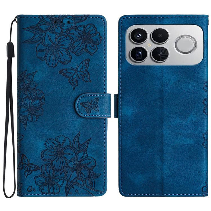 Funda para teléfono de PU con relieve de piel de mariposa y diseño de flor de cerezo, For Redmi K90 Pro Max/Poco F8 Ultra, For Redmi K90/Poco F8 Pro, For Redmi 15C 5G/4G EU 173mm/Poco C85 5G, For Redmi 15 5G / 4G EU 171mm                               ...
