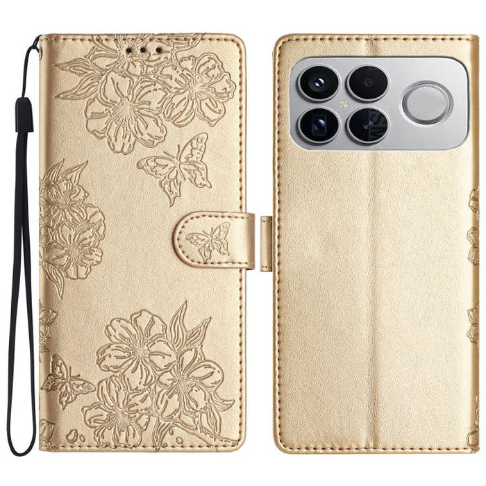 Funda para teléfono de PU con relieve de piel de mariposa y diseño de flor de cerezo, For Redmi K90 Pro Max/Poco F8 Ultra, For Redmi K90/Poco F8 Pro, For Redmi 15C 5G/4G EU 173mm/Poco C85 5G, For Redmi 15 5G / 4G EU 171mm                               ...