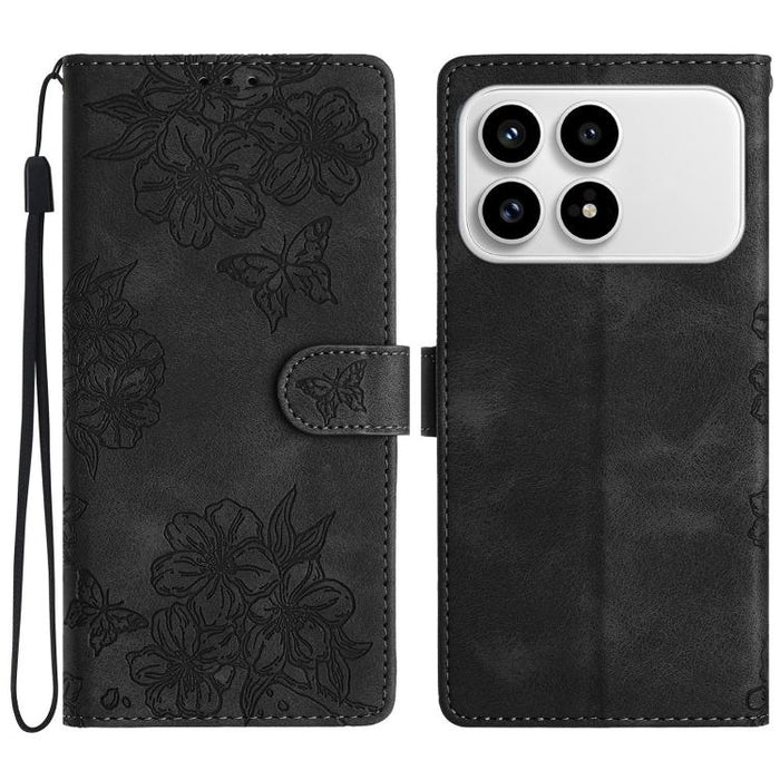 Funda para teléfono de PU con relieve de piel de mariposa y diseño de flor de cerezo, For Redmi K90 Pro Max/Poco F8 Ultra, For Redmi K90/Poco F8 Pro, For Redmi 15C 5G/4G EU 173mm/Poco C85 5G, For Redmi 15 5G / 4G EU 171mm                               ...