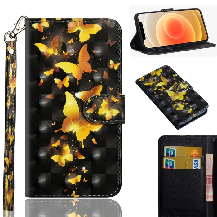 Patrón de pintura 3D Flip horizontal TPU + Funda de cuero PU con soporte y ranuras para tarjetas y billetera, For iPhone 12 mini, For iPhone 12 / 12 Pro, For iPhone 12 Pro Max, For Xiaomi Redmi 9, For Xiaomi Redmi 9A, For Xiaomi Redmi 9C               ...