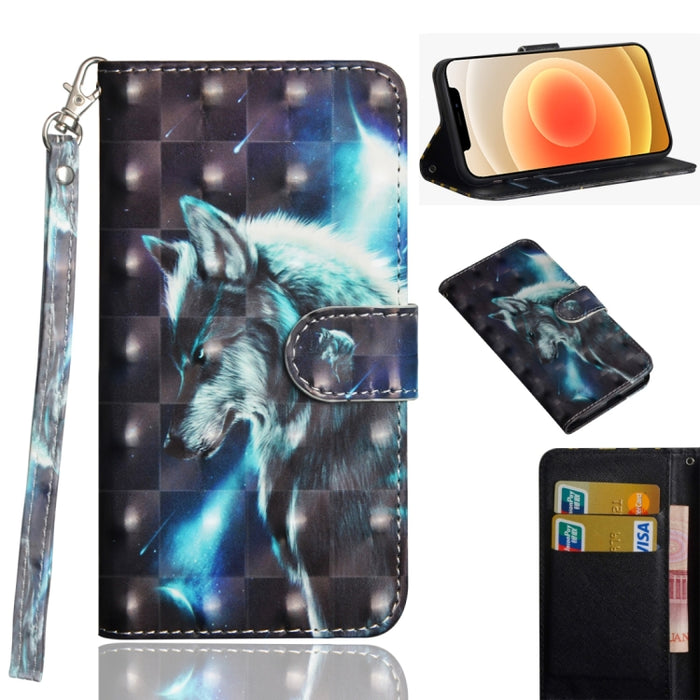 Patrón de pintura 3D Flip horizontal TPU + Funda de cuero PU con soporte y ranuras para tarjetas y billetera, For iPhone 12 mini, For iPhone 12 / 12 Pro, For iPhone 12 Pro Max, For Xiaomi Redmi 9, For Xiaomi Redmi 9A, For Xiaomi Redmi 9C               ...