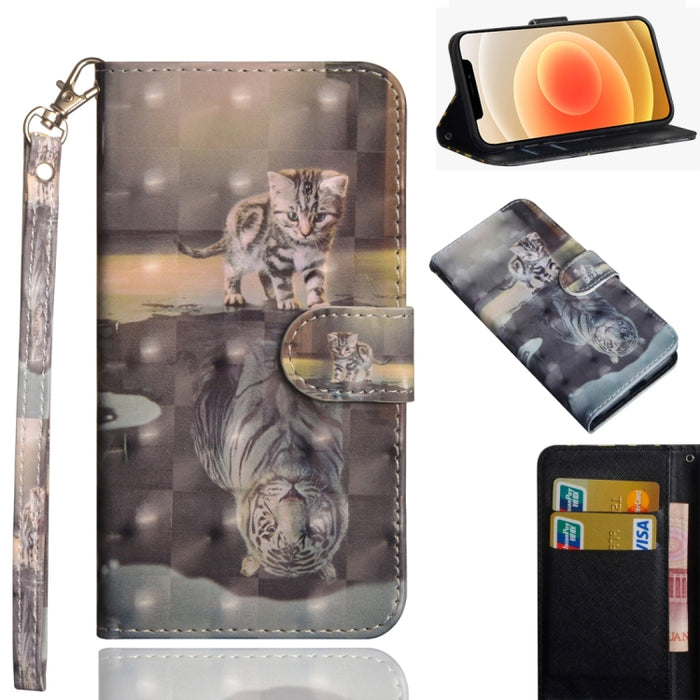 Patrón de pintura 3D Flip horizontal TPU + Funda de cuero PU con soporte y ranuras para tarjetas y billetera, For iPhone 12 mini, For iPhone 12 / 12 Pro, For iPhone 12 Pro Max, For Xiaomi Redmi 9, For Xiaomi Redmi 9A, For Xiaomi Redmi 9C               ...