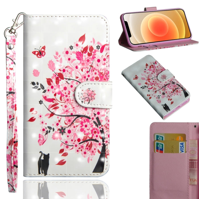 Patrón de pintura 3D Flip horizontal TPU + Funda de cuero PU con soporte y ranuras para tarjetas y billetera, For iPhone 12 mini, For iPhone 12 / 12 Pro, For iPhone 12 Pro Max, For Xiaomi Redmi 9, For Xiaomi Redmi 9A, For Xiaomi Redmi 9C               ...