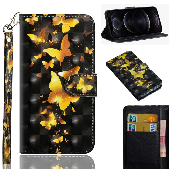 Patrón de pintura 3D Flip horizontal TPU + Funda de cuero PU con soporte y ranuras para tarjetas y billetera, For iPhone 12 mini, For iPhone 12 / 12 Pro, For iPhone 12 Pro Max, For Xiaomi Redmi 9, For Xiaomi Redmi 9A, For Xiaomi Redmi 9C               ...