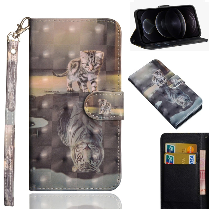 Patrón de pintura 3D Flip horizontal TPU + Funda de cuero PU con soporte y ranuras para tarjetas y billetera, For iPhone 12 mini, For iPhone 12 / 12 Pro, For iPhone 12 Pro Max, For Xiaomi Redmi 9, For Xiaomi Redmi 9A, For Xiaomi Redmi 9C               ...