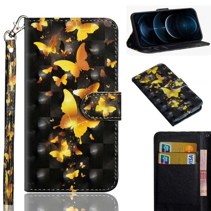 Patrón de pintura 3D Flip horizontal TPU + Funda de cuero PU con soporte y ranuras para tarjetas y billetera, For iPhone 12 mini, For iPhone 12 / 12 Pro, For iPhone 12 Pro Max, For Xiaomi Redmi 9, For Xiaomi Redmi 9A, For Xiaomi Redmi 9C               ...