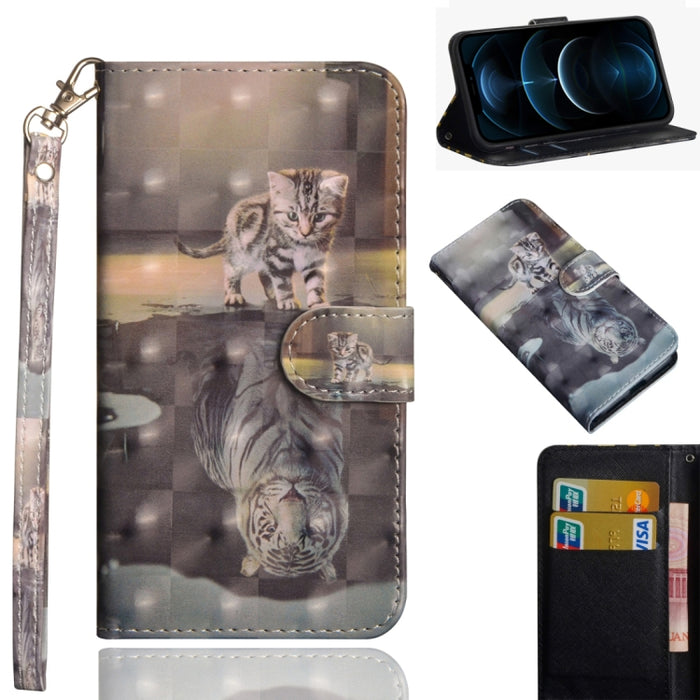 Patrón de pintura 3D Flip horizontal TPU + Funda de cuero PU con soporte y ranuras para tarjetas y billetera, For iPhone 12 mini, For iPhone 12 / 12 Pro, For iPhone 12 Pro Max, For Xiaomi Redmi 9, For Xiaomi Redmi 9A, For Xiaomi Redmi 9C               ...