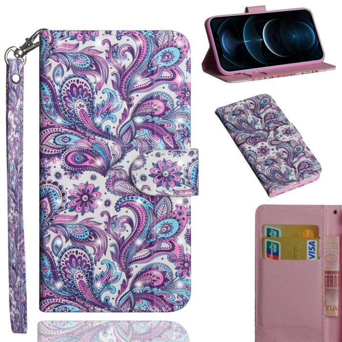 Patrón de pintura 3D Flip horizontal TPU + Funda de cuero PU con soporte y ranuras para tarjetas y billetera, For iPhone 12 mini, For iPhone 12 / 12 Pro, For iPhone 12 Pro Max, For Xiaomi Redmi 9, For Xiaomi Redmi 9A, For Xiaomi Redmi 9C               ...