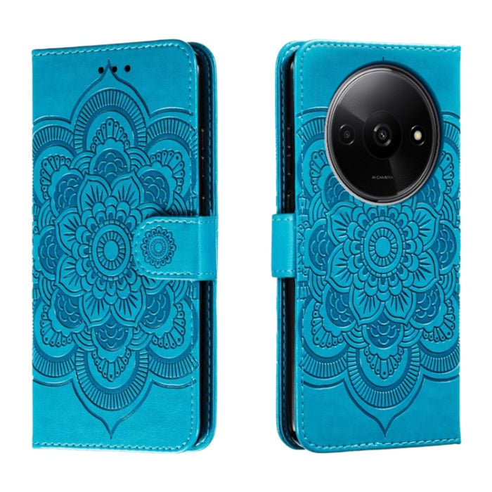 Funda de cuero para teléfono con estampado de mandala de sol, For Redmi 15C 5G / 4G EU 173mm, For Redmi 15 5G Global / 15 4G SEA, For Redmi 15 5G / 4G EU 171mm, For Redmi 15C 5G / 4G Global 171mm, For Redmi Turbo 4 Pro 5G / Poco F7                     ...
