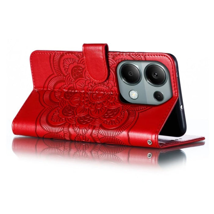Funda de cuero para teléfono con estampado de mandala de sol, For Xiaomi Redmi Note 13 Pro 4G, For Xiaomi Redmi Note 13 4G, For Xiaomi Redmi K70E, For Xiaomi Redmi Note 13R Pro, For Xiaomi Redmi K70