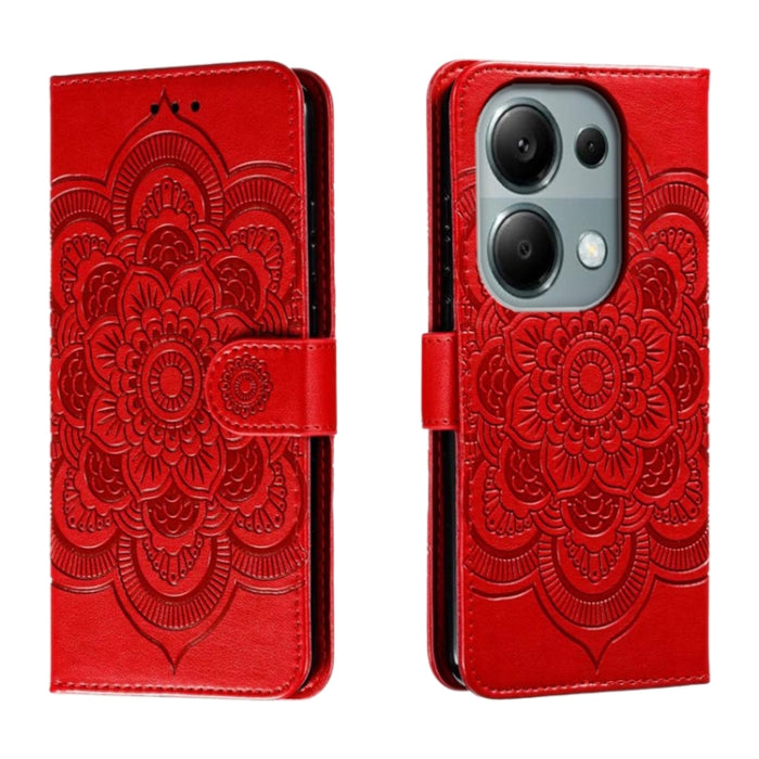Funda de cuero para teléfono con estampado de mandala de sol, For Xiaomi Redmi Note 13 Pro 4G, For Xiaomi Redmi Note 13 4G, For Xiaomi Redmi K70E, For Xiaomi Redmi Note 13R Pro, For Xiaomi Redmi K70