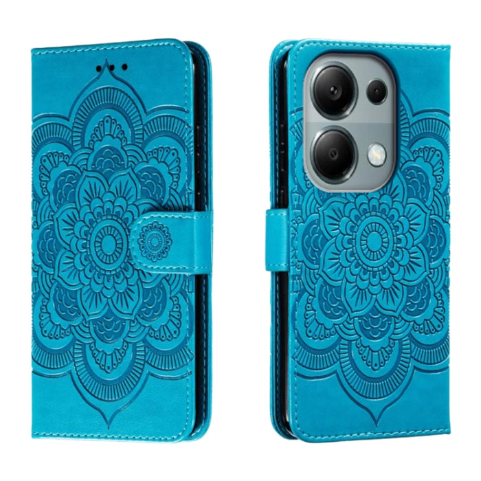 Funda de cuero para teléfono con estampado de mandala de sol, For Xiaomi Redmi Note 13 Pro 4G, For Xiaomi Redmi Note 13 4G, For Xiaomi Redmi K70E, For Xiaomi Redmi Note 13R Pro, For Xiaomi Redmi K70