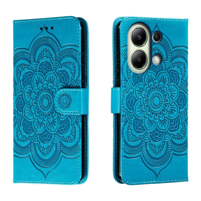 Funda de cuero para teléfono con estampado de mandala de sol, For Xiaomi Redmi Note 13 Pro 4G, For Xiaomi Redmi Note 13 4G, For Xiaomi Redmi K70E, For Xiaomi Redmi Note 13R Pro, For Xiaomi Redmi K70
