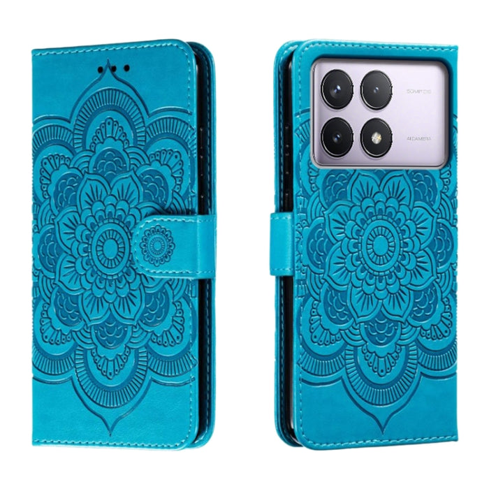 Funda de cuero para teléfono con estampado de mandala de sol, For Xiaomi Redmi Note 13 Pro 4G, For Xiaomi Redmi Note 13 4G, For Xiaomi Redmi K70E, For Xiaomi Redmi Note 13R Pro, For Xiaomi Redmi K70