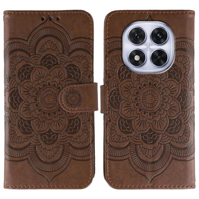 Funda de cuero para teléfono con estampado de mandala de sol, For Redmi 15C 5G / 4G EU 173mm, For Redmi 15 5G Global / 15 4G SEA, For Redmi 15 5G / 4G EU 171mm, For Redmi 15C 5G / 4G Global 171mm, For Redmi Turbo 4 Pro 5G / Poco F7                     ...