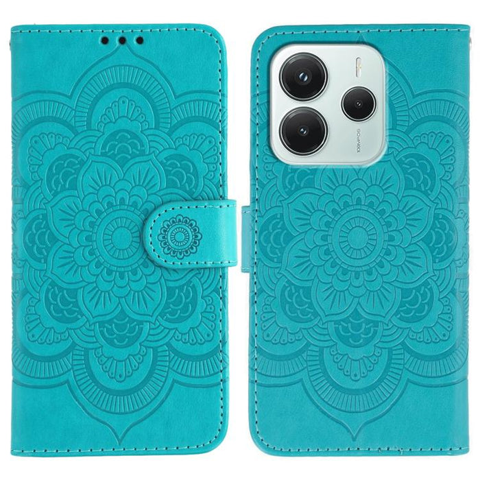 Funda de cuero para teléfono con estampado de mandala de sol, For Redmi 15C 5G / 4G EU 173mm, For Redmi 15 5G Global / 15 4G SEA, For Redmi 15 5G / 4G EU 171mm, For Redmi 15C 5G / 4G Global 171mm, For Redmi Turbo 4 Pro 5G / Poco F7                     ...