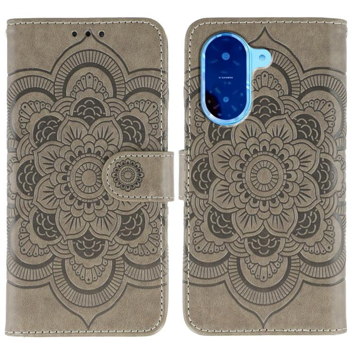 Funda de cuero para teléfono con estampado de mandala de sol, For Redmi 15C 5G / 4G EU 173mm, For Redmi 15 5G Global / 15 4G SEA, For Redmi 15 5G / 4G EU 171mm, For Redmi 15C 5G / 4G Global 171mm, For Redmi Turbo 4 Pro 5G / Poco F7                     ...