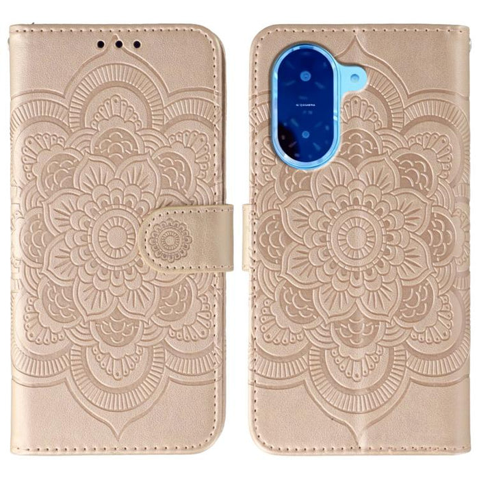 Funda de cuero para teléfono con estampado de mandala de sol, For Redmi 15C 5G / 4G EU 173mm, For Redmi 15 5G Global / 15 4G SEA, For Redmi 15 5G / 4G EU 171mm, For Redmi 15C 5G / 4G Global 171mm, For Redmi Turbo 4 Pro 5G / Poco F7                     ...