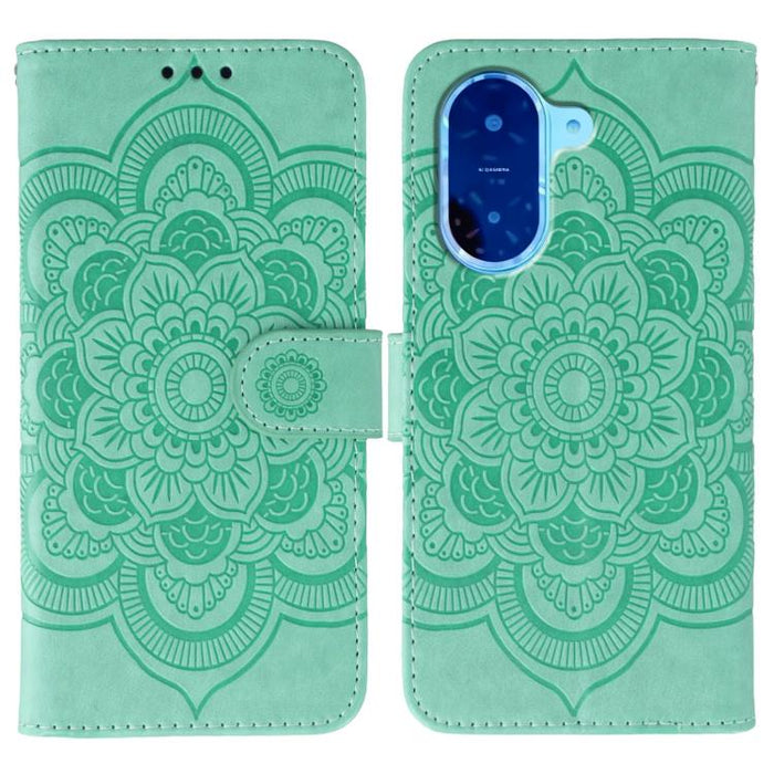 Funda de cuero para teléfono con estampado de mandala de sol, For Redmi 15C 5G / 4G EU 173mm, For Redmi 15 5G Global / 15 4G SEA, For Redmi 15 5G / 4G EU 171mm, For Redmi 15C 5G / 4G Global 171mm, For Redmi Turbo 4 Pro 5G / Poco F7                     ...