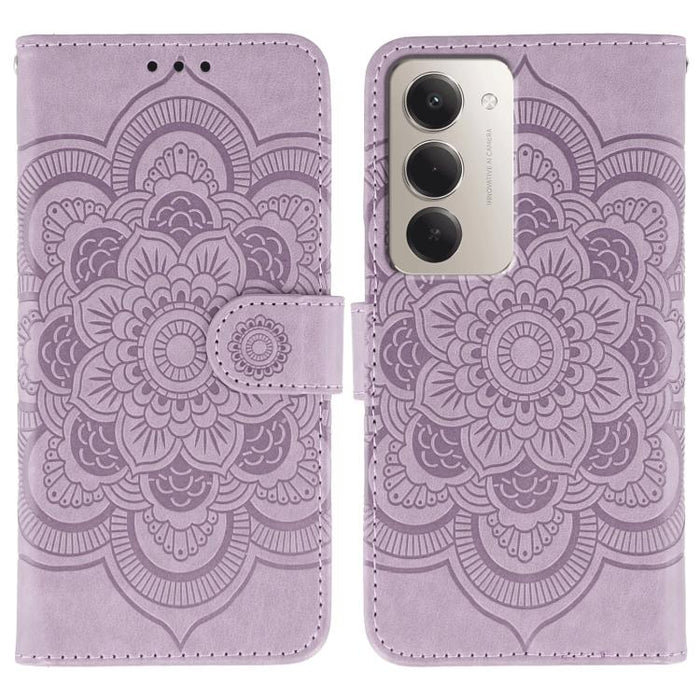 Funda de cuero para teléfono con estampado de mandala de sol, For Redmi 15C 5G / 4G EU 173mm, For Redmi 15 5G Global / 15 4G SEA, For Redmi 15 5G / 4G EU 171mm, For Redmi 15C 5G / 4G Global 171mm, For Redmi Turbo 4 Pro 5G / Poco F7                     ...