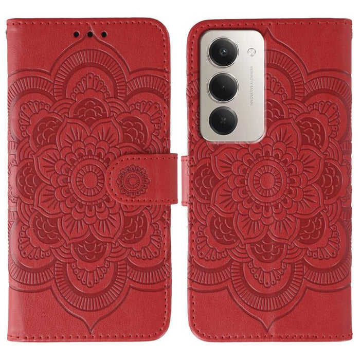 Funda de cuero para teléfono con estampado de mandala de sol, For Redmi 15C 5G / 4G EU 173mm, For Redmi 15 5G Global / 15 4G SEA, For Redmi 15 5G / 4G EU 171mm, For Redmi 15C 5G / 4G Global 171mm, For Redmi Turbo 4 Pro 5G / Poco F7                     ...