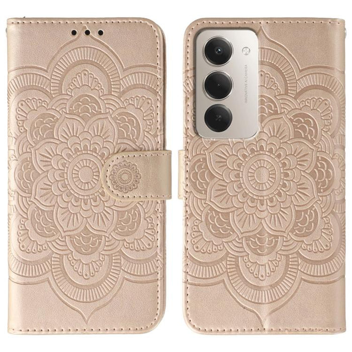 Funda de cuero para teléfono con estampado de mandala de sol, For Redmi 15C 5G / 4G EU 173mm, For Redmi 15 5G Global / 15 4G SEA, For Redmi 15 5G / 4G EU 171mm, For Redmi 15C 5G / 4G Global 171mm, For Redmi Turbo 4 Pro 5G / Poco F7                     ...