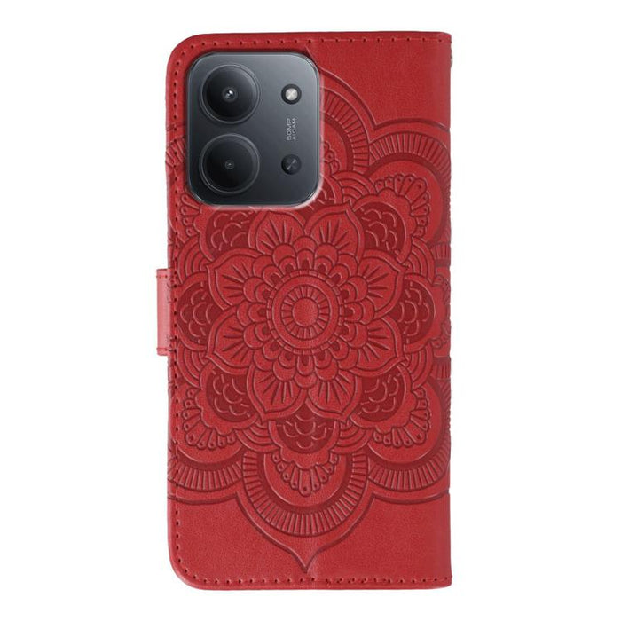 Funda de cuero para teléfono con estampado de mandala de sol, For Redmi 15C 5G / 4G EU 173mm, For Redmi 15 5G Global / 15 4G SEA, For Redmi 15 5G / 4G EU 171mm, For Redmi 15C 5G / 4G Global 171mm, For Redmi Turbo 4 Pro 5G / Poco F7                     ...