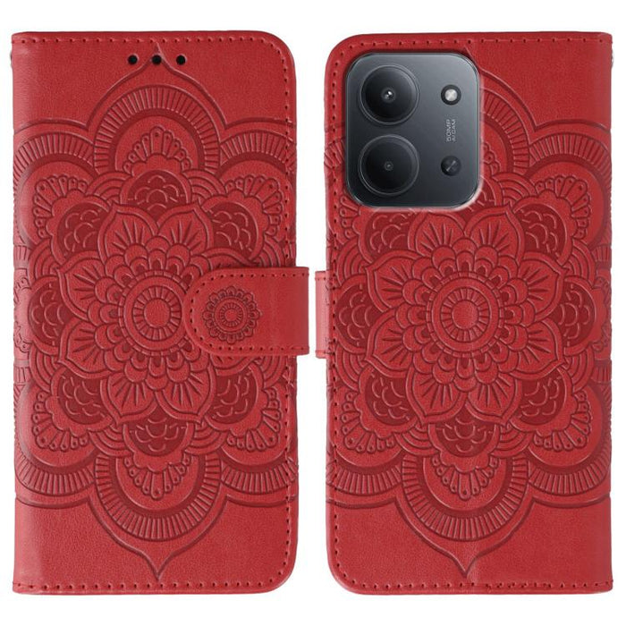 Funda de cuero para teléfono con estampado de mandala de sol, For Redmi 15C 5G / 4G EU 173mm, For Redmi 15 5G Global / 15 4G SEA, For Redmi 15 5G / 4G EU 171mm, For Redmi 15C 5G / 4G Global 171mm, For Redmi Turbo 4 Pro 5G / Poco F7                     ...