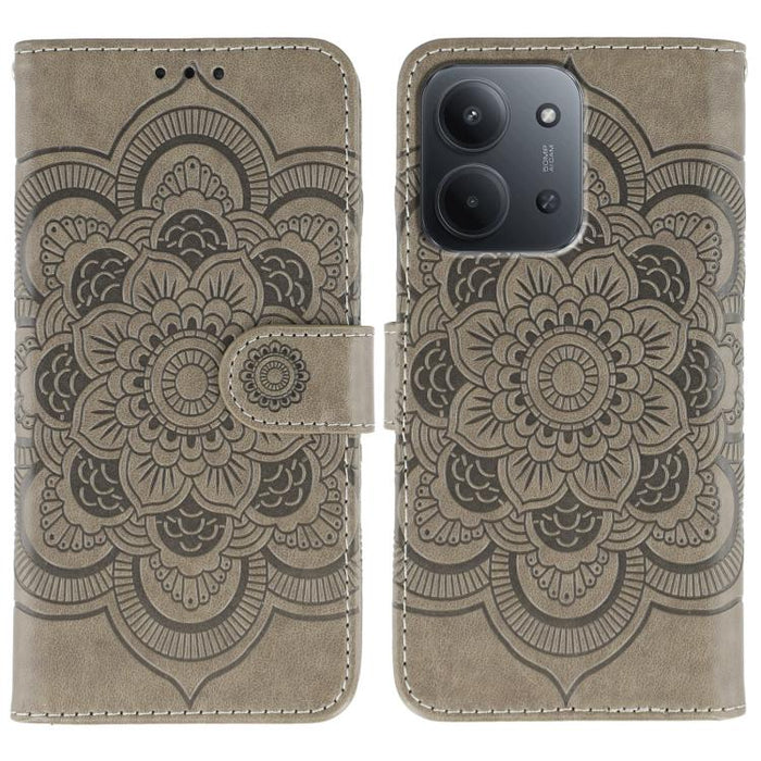 Funda de cuero para teléfono con estampado de mandala de sol, For Redmi 15C 5G / 4G EU 173mm, For Redmi 15 5G Global / 15 4G SEA, For Redmi 15 5G / 4G EU 171mm, For Redmi 15C 5G / 4G Global 171mm, For Redmi Turbo 4 Pro 5G / Poco F7                     ...