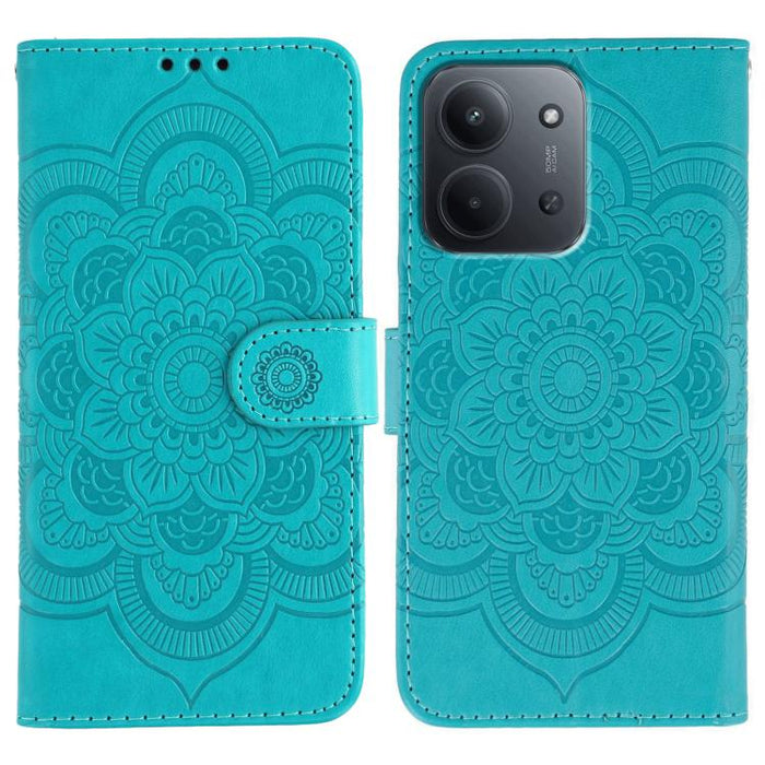 Funda de cuero para teléfono con estampado de mandala de sol, For Redmi 15C 5G / 4G EU 173mm, For Redmi 15 5G Global / 15 4G SEA, For Redmi 15 5G / 4G EU 171mm, For Redmi 15C 5G / 4G Global 171mm, For Redmi Turbo 4 Pro 5G / Poco F7                     ...