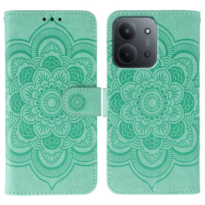 Funda de cuero para teléfono con estampado de mandala de sol, For Redmi 15C 5G / 4G EU 173mm, For Redmi 15 5G Global / 15 4G SEA, For Redmi 15 5G / 4G EU 171mm, For Redmi 15C 5G / 4G Global 171mm, For Redmi Turbo 4 Pro 5G / Poco F7                     ...