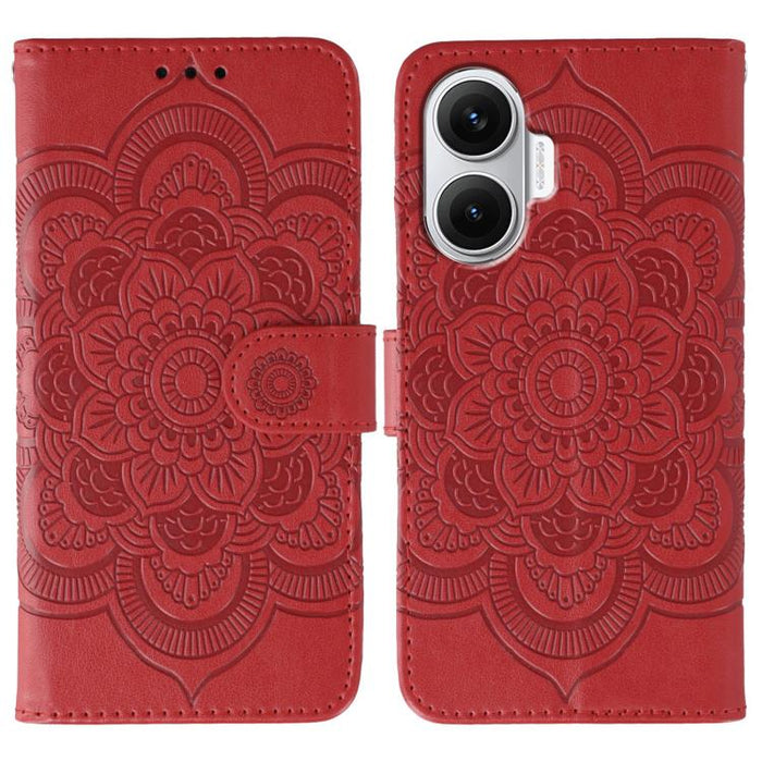 Funda de cuero para teléfono con estampado de mandala de sol, For Redmi 15C 5G / 4G EU 173mm, For Redmi 15 5G Global / 15 4G SEA, For Redmi 15 5G / 4G EU 171mm, For Redmi 15C 5G / 4G Global 171mm, For Redmi Turbo 4 Pro 5G / Poco F7                     ...