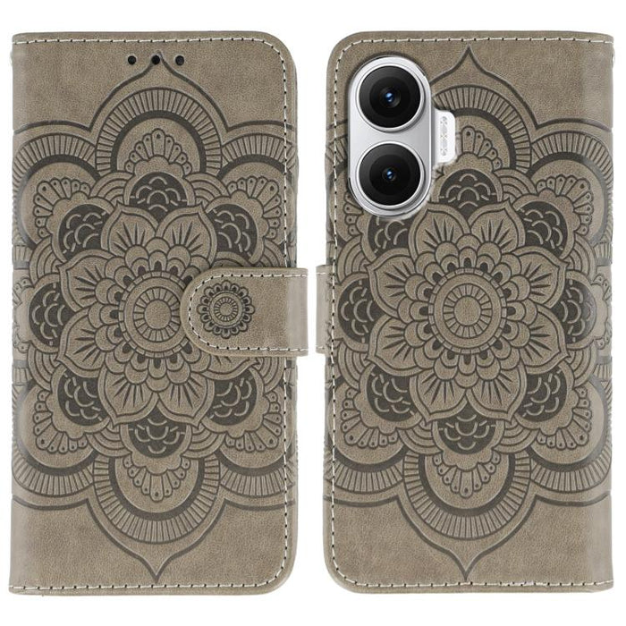 Funda de cuero para teléfono con estampado de mandala de sol, For Redmi 15C 5G / 4G EU 173mm, For Redmi 15 5G Global / 15 4G SEA, For Redmi 15 5G / 4G EU 171mm, For Redmi 15C 5G / 4G Global 171mm, For Redmi Turbo 4 Pro 5G / Poco F7                     ...