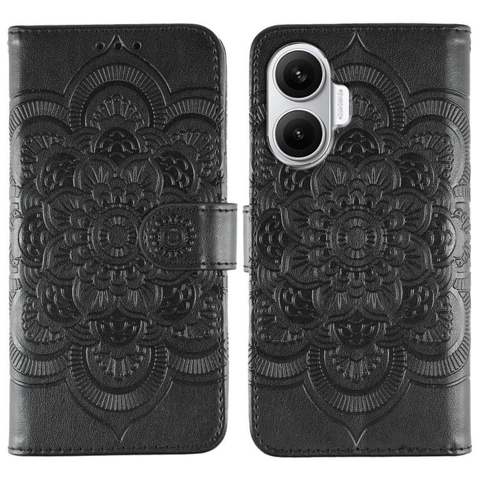 Funda de cuero para teléfono con estampado de mandala de sol, For Redmi 15C 5G / 4G EU 173mm, For Redmi 15 5G Global / 15 4G SEA, For Redmi 15 5G / 4G EU 171mm, For Redmi 15C 5G / 4G Global 171mm, For Redmi Turbo 4 Pro 5G / Poco F7                     ...