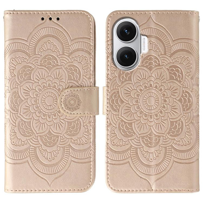 Funda de cuero para teléfono con estampado de mandala de sol, For Redmi 15C 5G / 4G EU 173mm, For Redmi 15 5G Global / 15 4G SEA, For Redmi 15 5G / 4G EU 171mm, For Redmi 15C 5G / 4G Global 171mm, For Redmi Turbo 4 Pro 5G / Poco F7                     ...