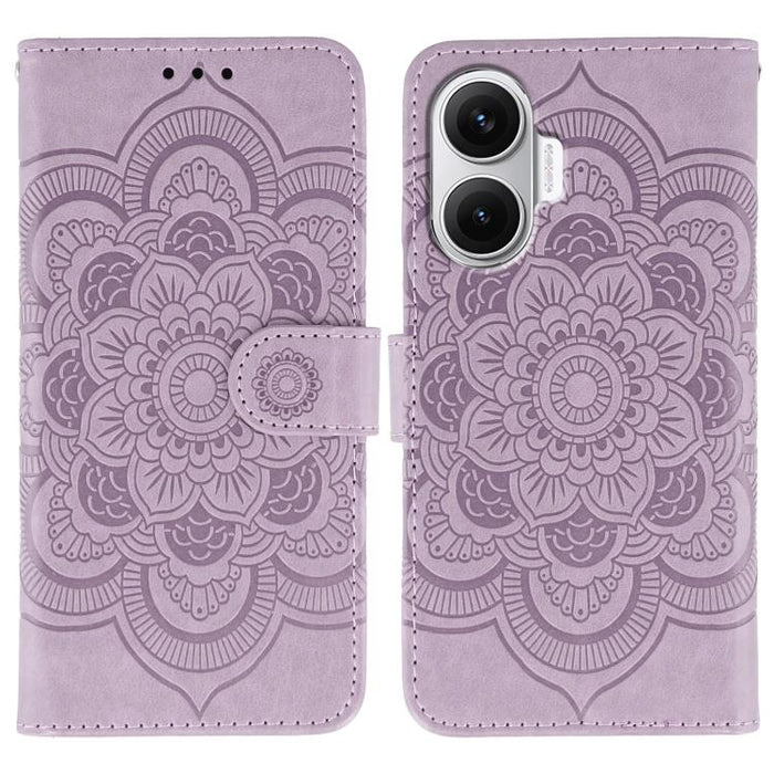 Funda de cuero para teléfono con estampado de mandala de sol, For Redmi 15C 5G / 4G EU 173mm, For Redmi 15 5G Global / 15 4G SEA, For Redmi 15 5G / 4G EU 171mm, For Redmi 15C 5G / 4G Global 171mm, For Redmi Turbo 4 Pro 5G / Poco F7                     ...