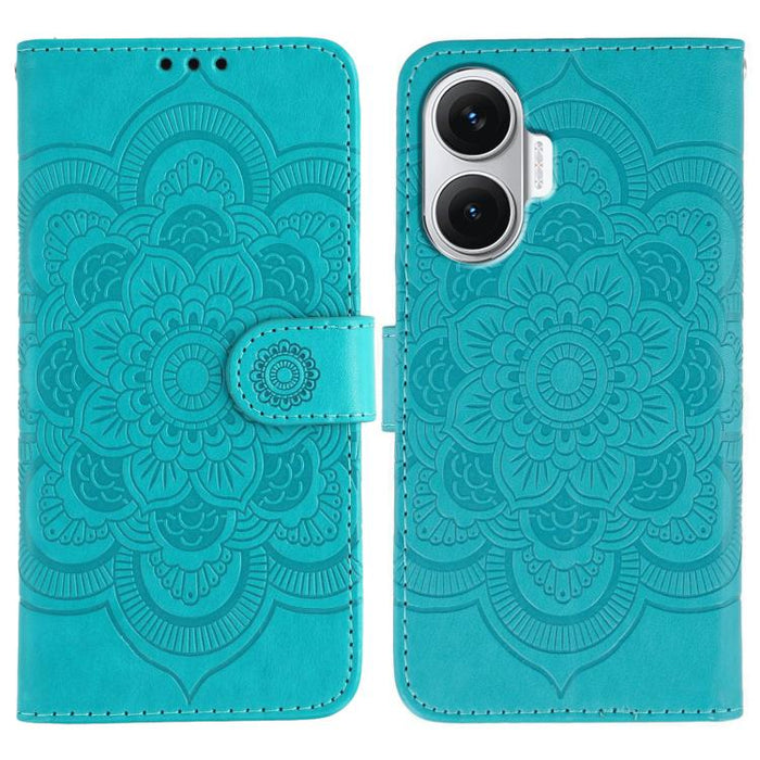 Funda de cuero para teléfono con estampado de mandala de sol, For Redmi 15C 5G / 4G EU 173mm, For Redmi 15 5G Global / 15 4G SEA, For Redmi 15 5G / 4G EU 171mm, For Redmi 15C 5G / 4G Global 171mm, For Redmi Turbo 4 Pro 5G / Poco F7                     ...