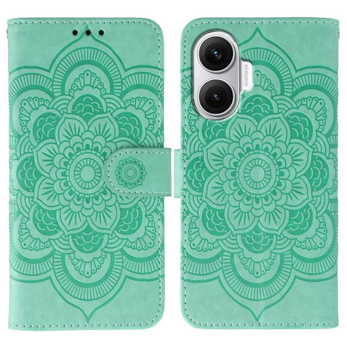 Funda de cuero para teléfono con estampado de mandala de sol, For Redmi 15C 5G / 4G EU 173mm, For Redmi 15 5G Global / 15 4G SEA, For Redmi 15 5G / 4G EU 171mm, For Redmi 15C 5G / 4G Global 171mm, For Redmi Turbo 4 Pro 5G / Poco F7                     ...