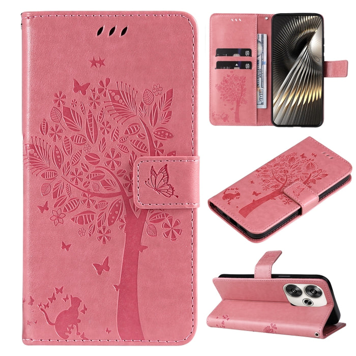 Funda para teléfono con tapa de cuero con estampado en relieve de árbol y gato, For Xiaomi Poco M7 4G 171mm, For Xiaomi 15T Pro 5G, For Xiaomi 15T 5G, For Xiaomi Poco M6 Pro 4G Global, For Xiaomi 15 Ultra 5G Global, For Xiaomi 14T Pro, For Xiaomi 14T  ...