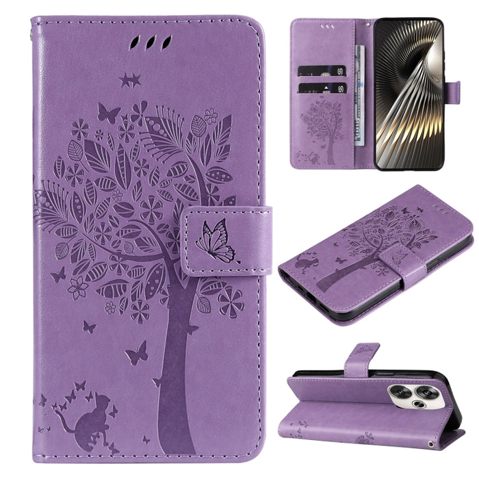 Funda para teléfono con tapa de cuero con estampado en relieve de árbol y gato, For Xiaomi Poco M7 4G 171mm, For Xiaomi 15T Pro 5G, For Xiaomi 15T 5G, For Xiaomi Poco M6 Pro 4G Global, For Xiaomi 15 Ultra 5G Global, For Xiaomi 14T Pro, For Xiaomi 14T  ...