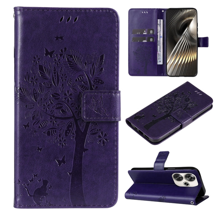Funda para teléfono con tapa de cuero con estampado en relieve de árbol y gato, For Xiaomi Poco M7 4G 171mm, For Xiaomi 15T Pro 5G, For Xiaomi 15T 5G, For Xiaomi Poco M6 Pro 4G Global, For Xiaomi 15 Ultra 5G Global, For Xiaomi 14T Pro, For Xiaomi 14T  ...