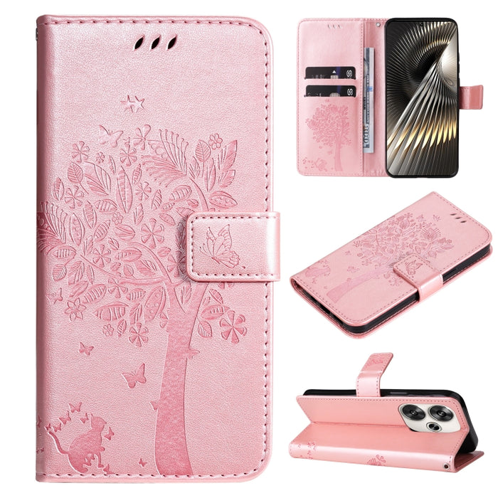 Funda para teléfono con tapa de cuero con estampado en relieve de árbol y gato, For Xiaomi Poco M7 4G 171mm, For Xiaomi 15T Pro 5G, For Xiaomi 15T 5G, For Xiaomi Poco M6 Pro 4G Global, For Xiaomi 15 Ultra 5G Global, For Xiaomi 14T Pro, For Xiaomi 14T  ...