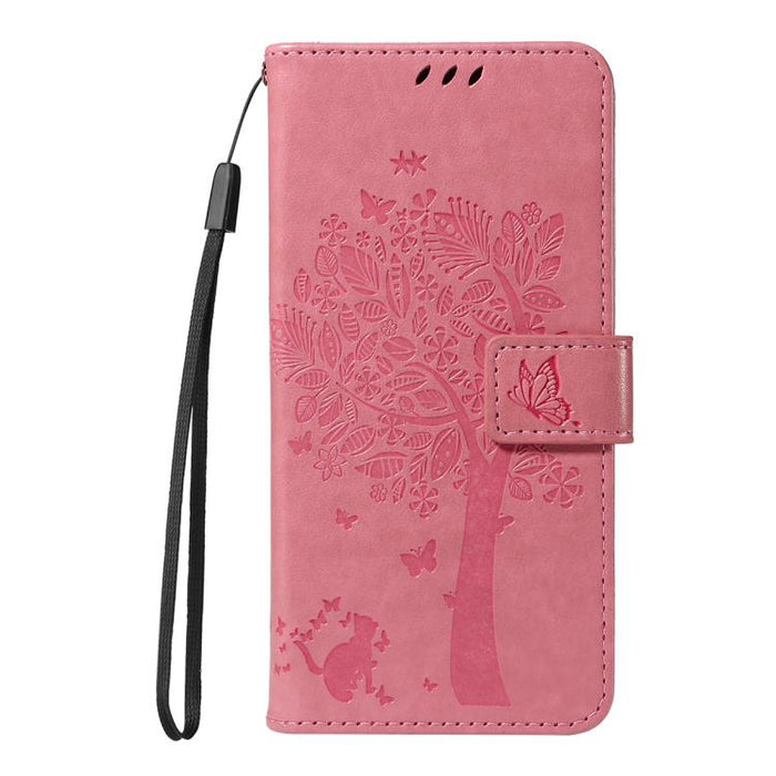Funda para teléfono con tapa de cuero con estampado en relieve de árbol y gato, For Xiaomi Poco M7 4G 171mm, For Xiaomi 15T Pro 5G, For Xiaomi 15T 5G, For Xiaomi Poco M6 Pro 4G Global, For Xiaomi 15 Ultra 5G Global, For Xiaomi 14T Pro, For Xiaomi 14T  ...