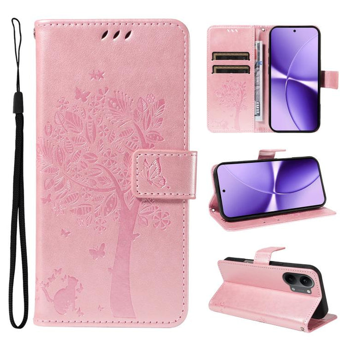 Funda para teléfono con tapa de cuero con estampado en relieve de árbol y gato, For Xiaomi 17 Max 5G, For Xiaomi 17T Pro 5G Global, For Xiaomi 17T 5G Global, For Xiaomi Poco X8 Pro Max 5G, For Xiaomi 17 Ultra, For Xiaomi 17 Pro Max, For Xiaomi 17      ...