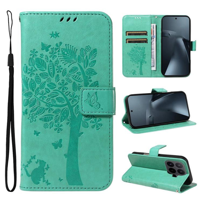 Funda para teléfono con tapa de cuero con estampado en relieve de árbol y gato, For Xiaomi 17 Max 5G, For Xiaomi 17T Pro 5G Global, For Xiaomi 17T 5G Global, For Xiaomi Poco X8 Pro Max 5G, For Xiaomi 17 Ultra, For Xiaomi 17 Pro Max, For Xiaomi 17      ...