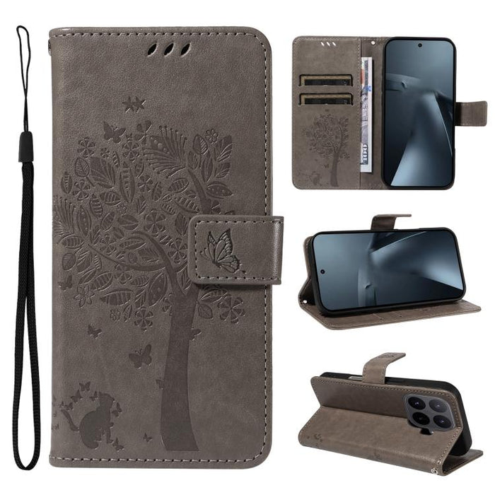 Funda para teléfono con tapa de cuero con estampado en relieve de árbol y gato, For Xiaomi 17 Max 5G, For Xiaomi 17T Pro 5G Global, For Xiaomi 17T 5G Global, For Xiaomi Poco X8 Pro Max 5G, For Xiaomi 17 Ultra, For Xiaomi 17 Pro Max, For Xiaomi 17      ...