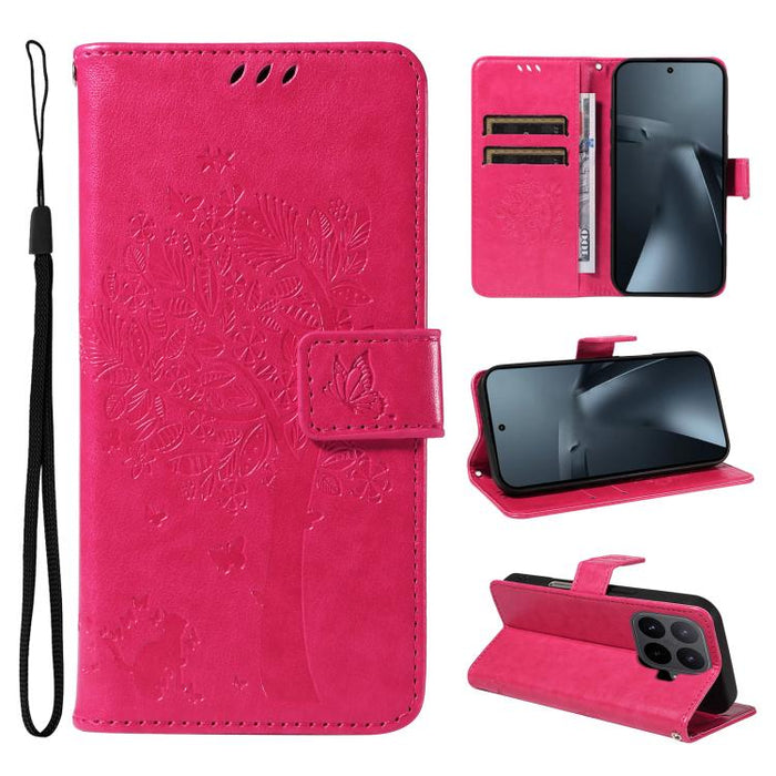 Funda para teléfono con tapa de cuero con estampado en relieve de árbol y gato, For Xiaomi 17 Max 5G, For Xiaomi 17T Pro 5G Global, For Xiaomi 17T 5G Global, For Xiaomi Poco X8 Pro Max 5G, For Xiaomi 17 Ultra, For Xiaomi 17 Pro Max, For Xiaomi 17      ...