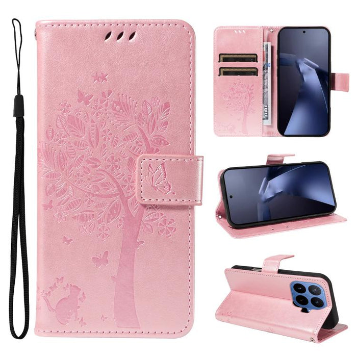 Funda para teléfono con tapa de cuero con estampado en relieve de árbol y gato, For Xiaomi 17 Max 5G, For Xiaomi 17T Pro 5G Global, For Xiaomi 17T 5G Global, For Xiaomi Poco X8 Pro Max 5G, For Xiaomi 17 Ultra, For Xiaomi 17 Pro Max, For Xiaomi 17      ...