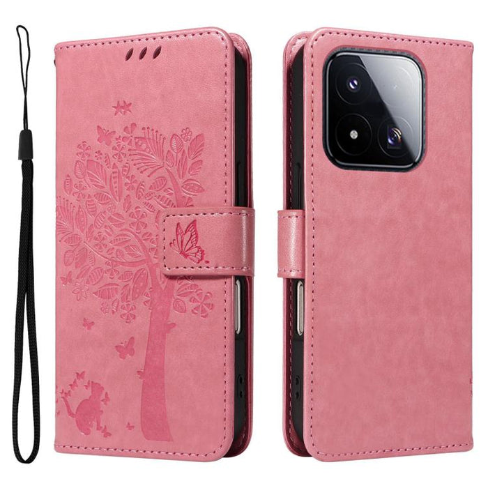 Funda para teléfono con tapa de cuero con estampado en relieve de árbol y gato, For Xiaomi 17 Max 5G, For Xiaomi 17T Pro 5G Global, For Xiaomi 17T 5G Global, For Xiaomi Poco X8 Pro Max 5G, For Xiaomi 17 Ultra, For Xiaomi 17 Pro Max, For Xiaomi 17      ...