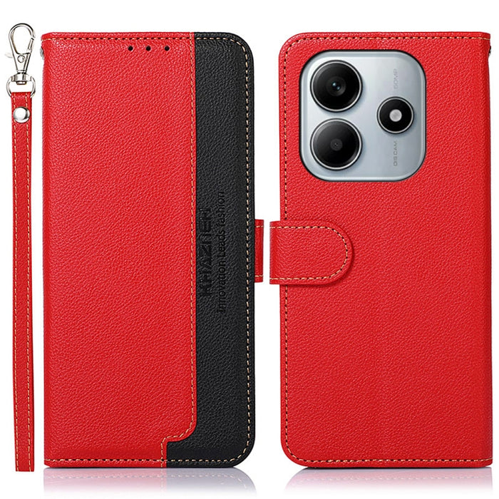 KHAZNEH Funda para teléfono RFID de cuero con textura Litchi, For Redmi A7 Pro 171mm/Poco C85x 5G Global, For Redmi Turbo 5 Max / Poco X8 Pro Max, For Redmi Turbo 5 5G / Poco X8 Pro 5G, For Redmi Note 15 Pro+ 5G Global 163.3mm                          ...
